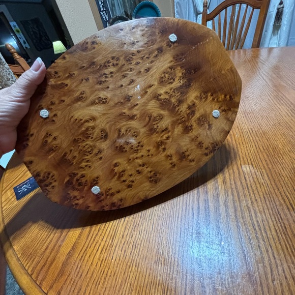 Vintage Handmade oval shape wooden tray,made in Morocco